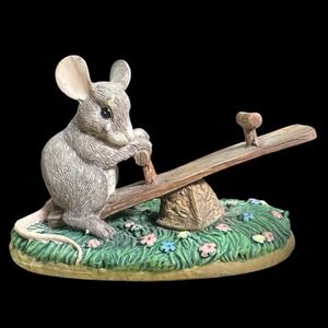 Charming Tails "It's Not the Same Without You" Fitz & Floyd Mouse on See-Saw